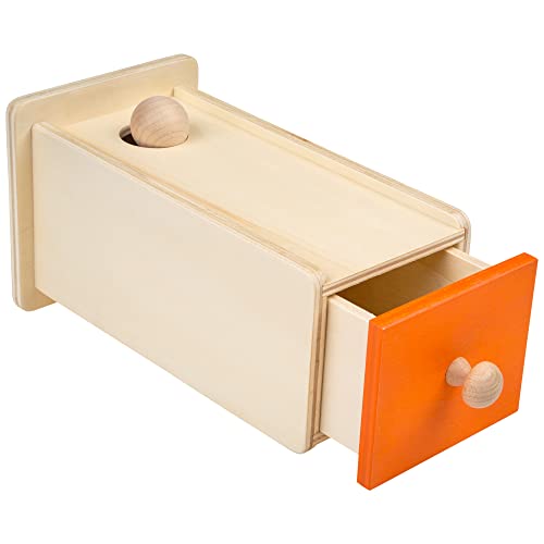 Malagaita - Caja de estancia con bandeja larga - Juguete de madera Montessori - A partir de 6 meses o 1 año